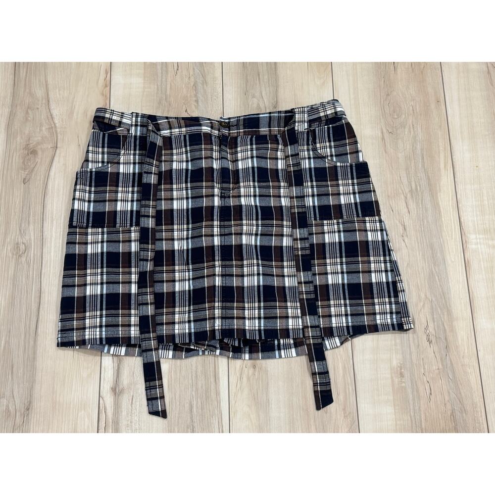 Plus Size St. John's Bay Womens Skort Navy Plaid 18W Casual Everyday